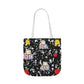 Personalized Black Composition Book Inspired Canvas Tote Bag with Colorful Straps, Cute School Bag, Eco-Friendly Tote, Back to School Shopping Bag, Teacher Gift Idea