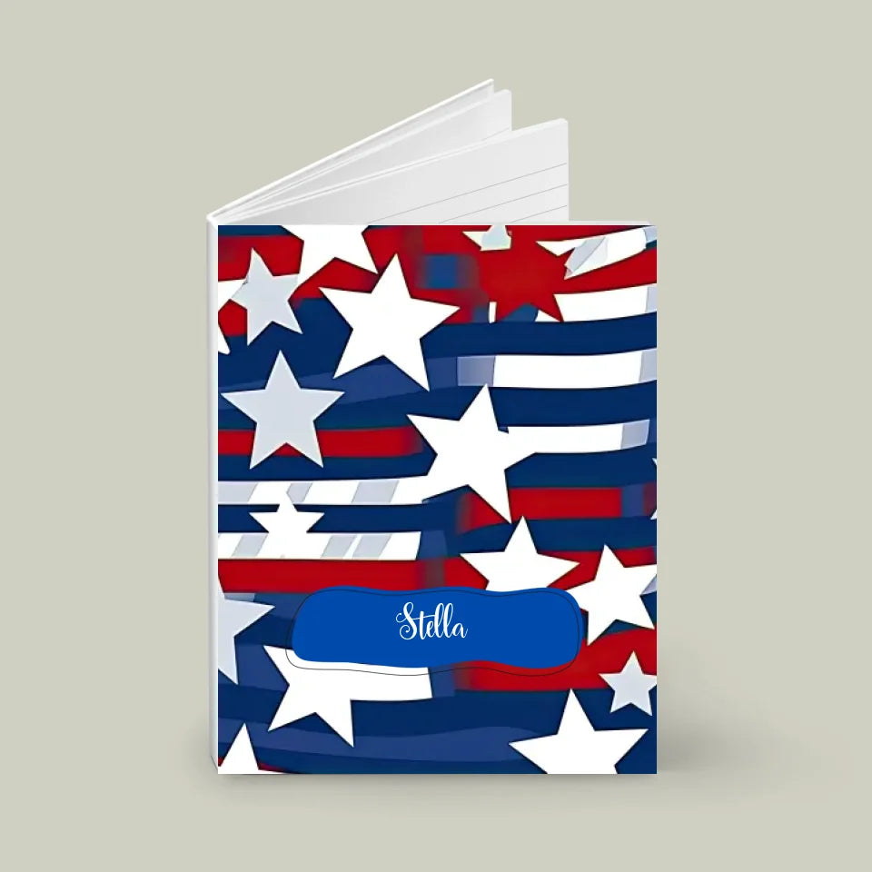 Patriotic Waves Hardcover Notebook: Ideal for Students and Daily Journaling