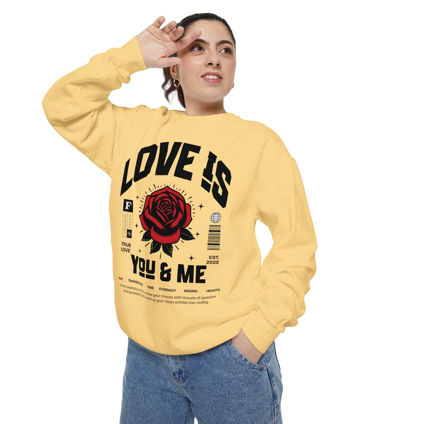 You and Me Valentines Unisex Comfort Colors Garment-Dyed Sweatshirt