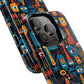 Urban Totem Vibe Tough iPhone Magnetic Case, Colorful Bohemian Art, Unique Gift for Him/Her, Holiday Accessory, iPhone Protection, MagSafe iPhone Case.