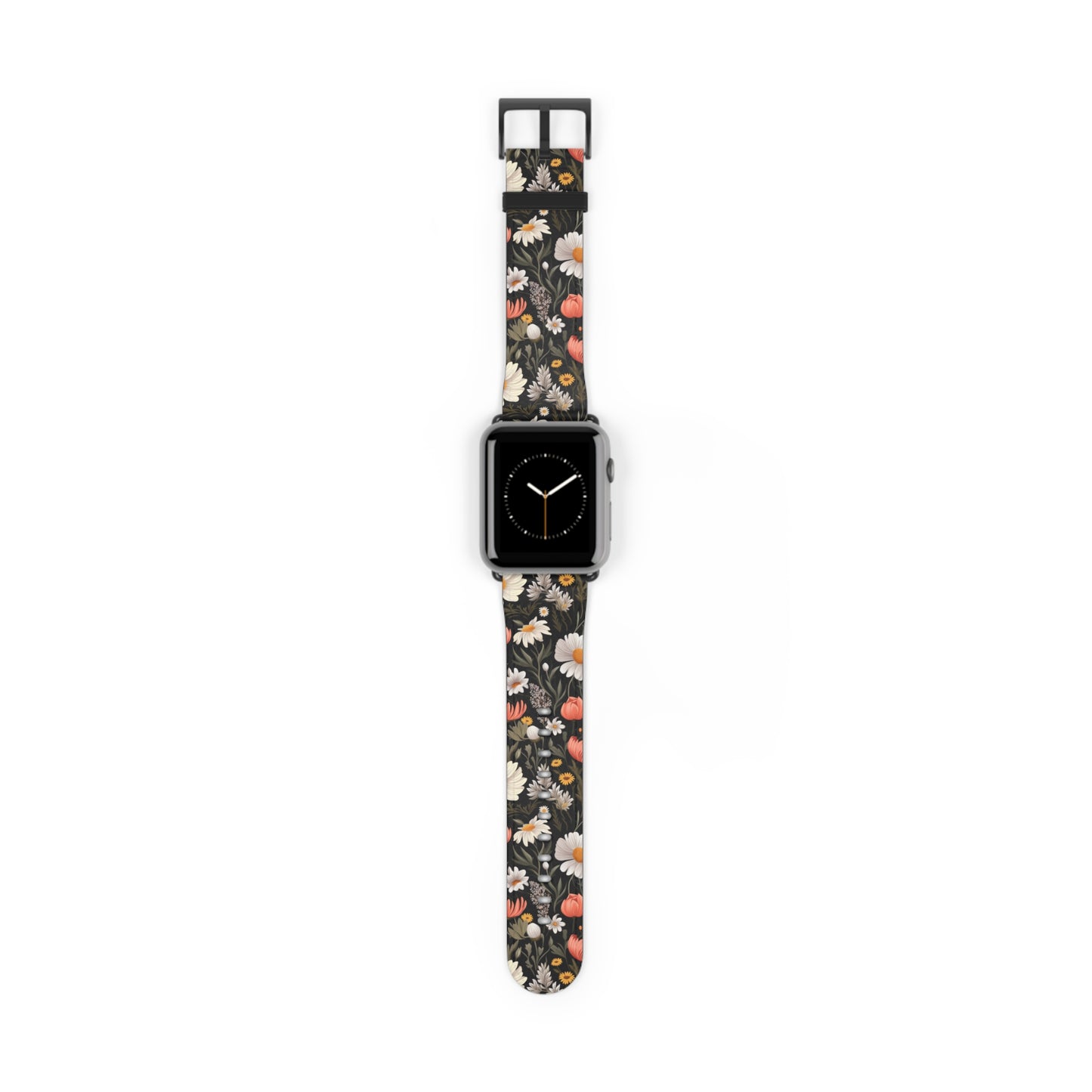 Blossom Elegance: Noir Garden Floral Watch Band - Stylish Floral Design for Smartwatches