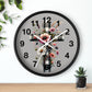 Floral Cross Wall Clock - Elegant Decor for Faith & Home
