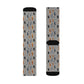 Whispering Feathers Grey Sublimation Socks - High-Quality Comfort with Stylish Sublimated Print