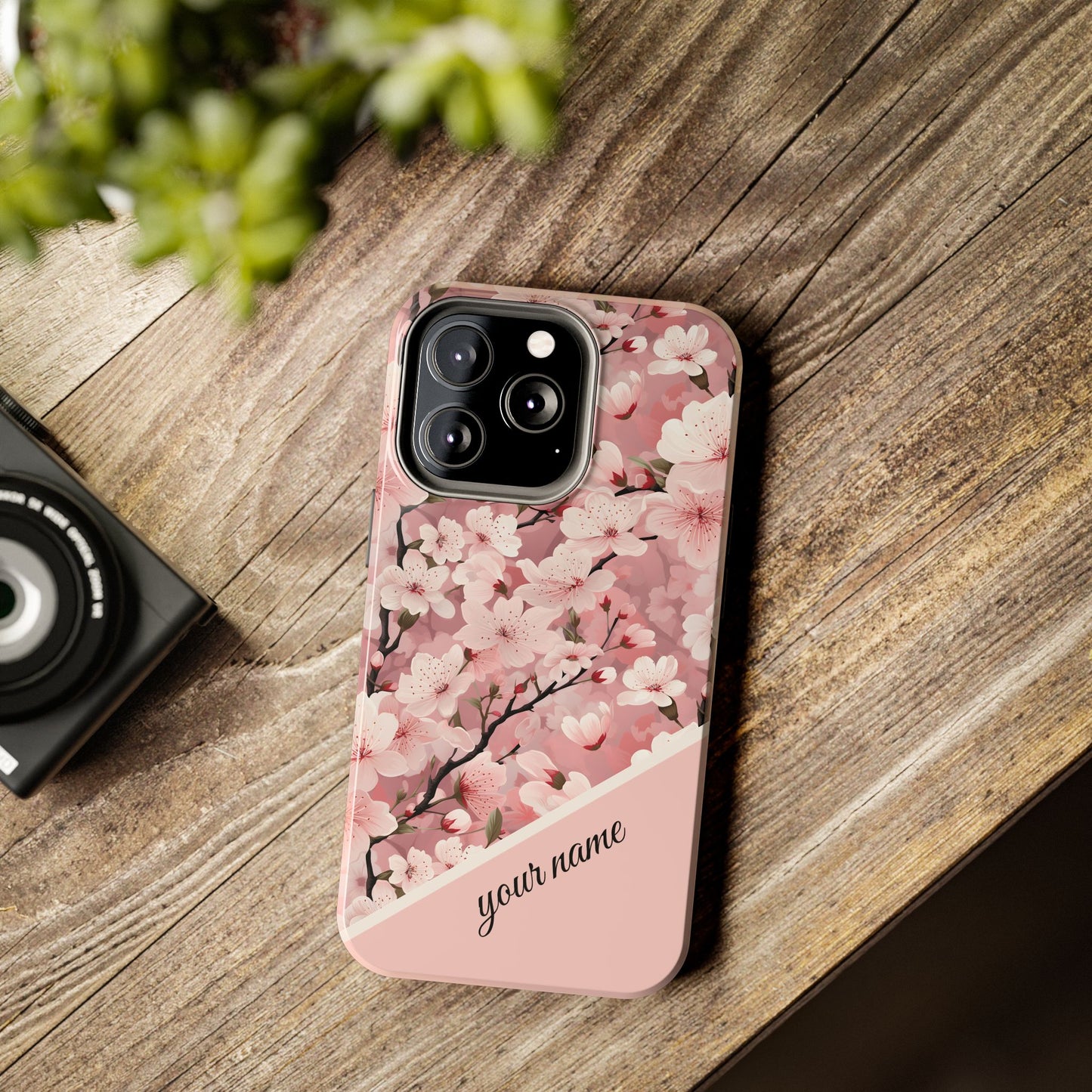 Personalized Cherry Blossom iPhone and Samsung Tough Phone Cases