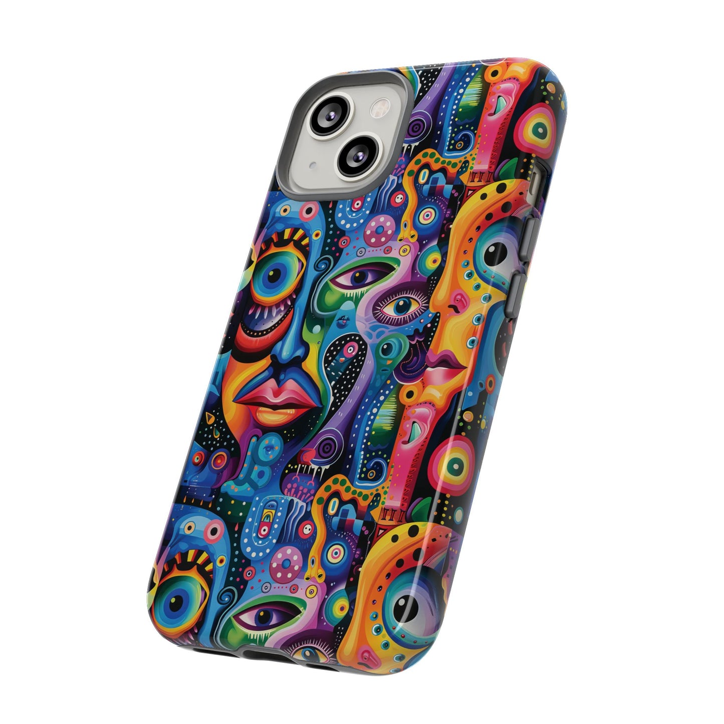 Psychedelic Visions Colorful Art iPhone Case - Tough Cases with Vibrant Abstract Design