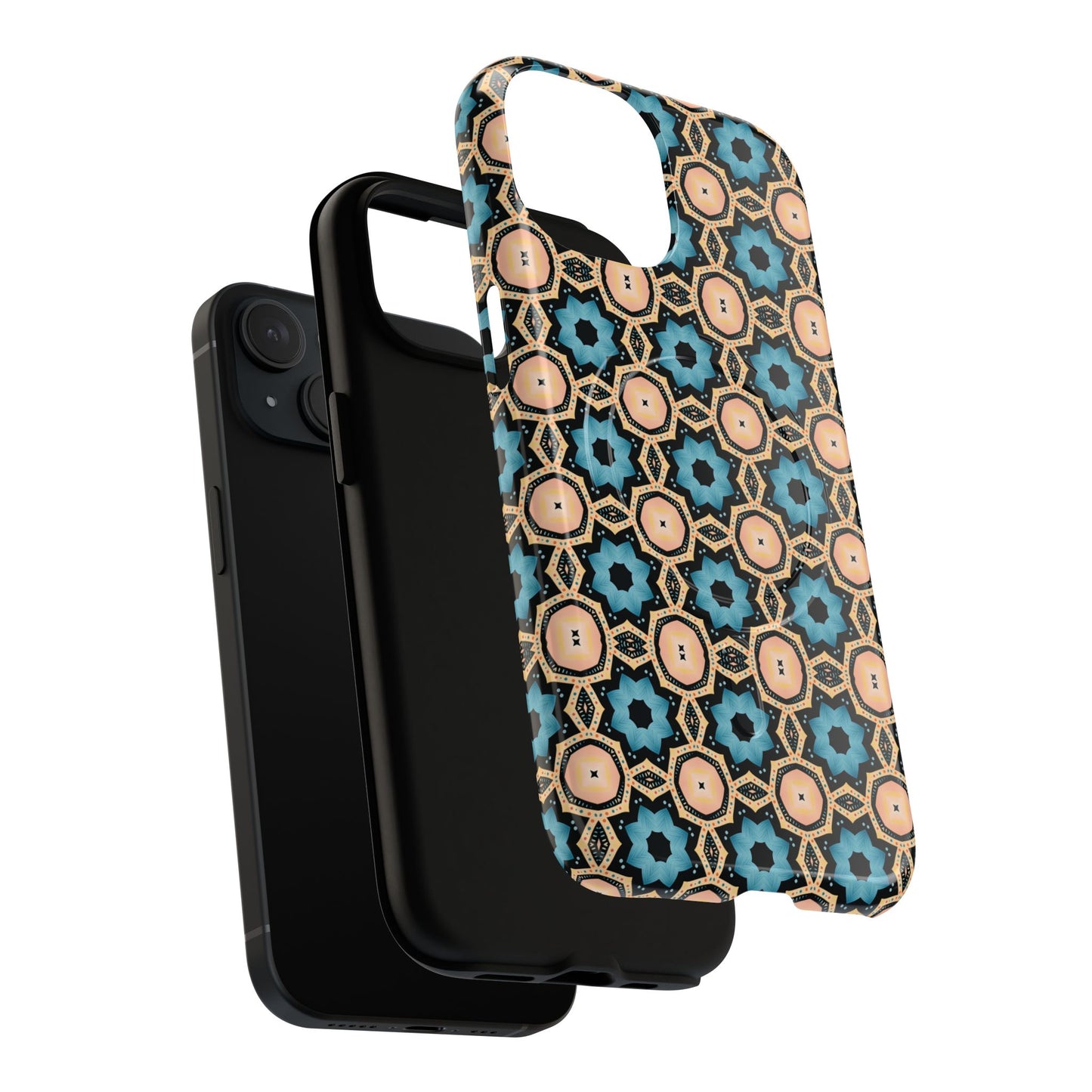 Sahara Star Mosaic Colorful Geometric iPhone Cases, Tough Magnetic iPhone Cases, Vibrant Design iPhone Cover, Durable iPhone Protection, Stylish Tech Accessories.