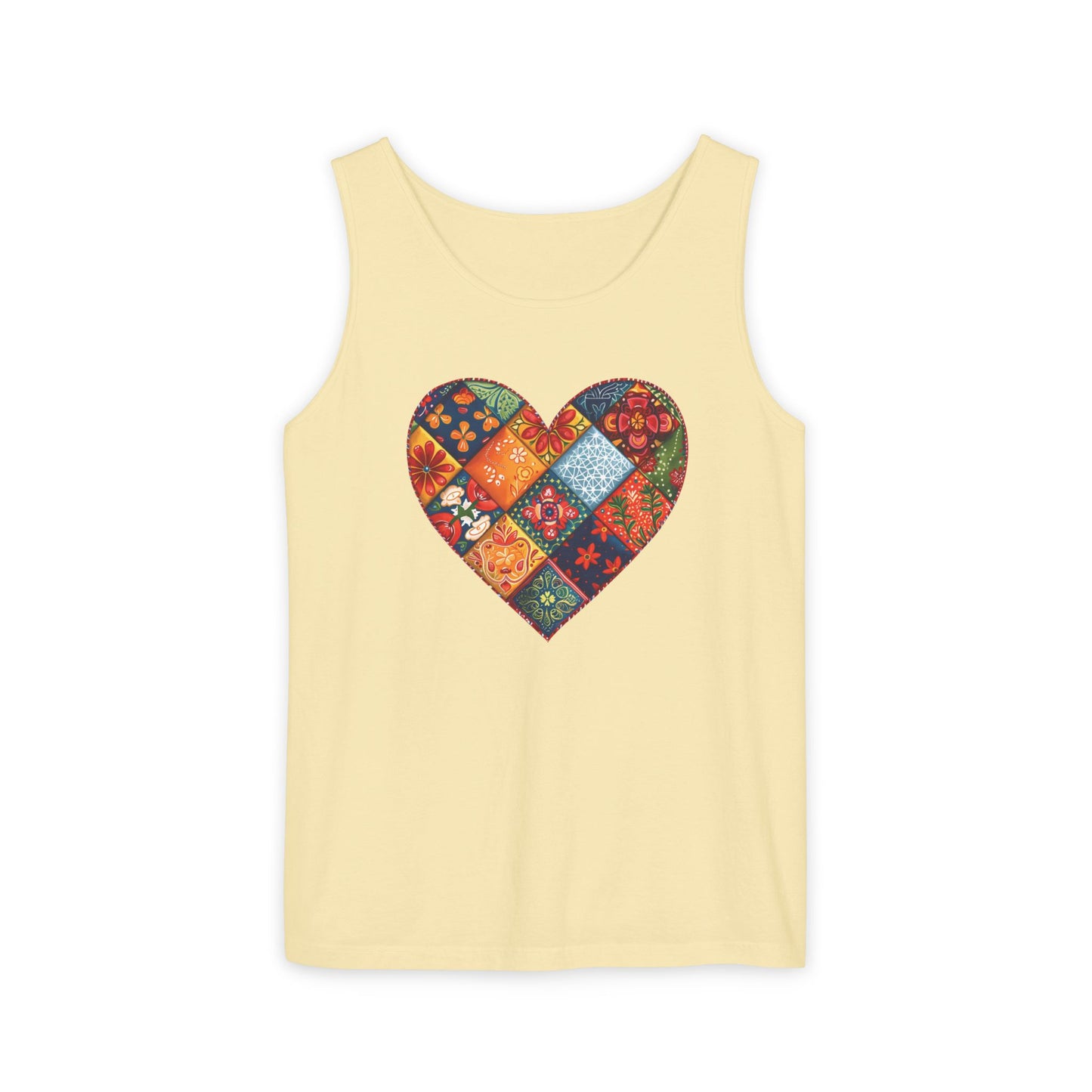 Patched Hearts Unisex Garment-Dyed Tank Top