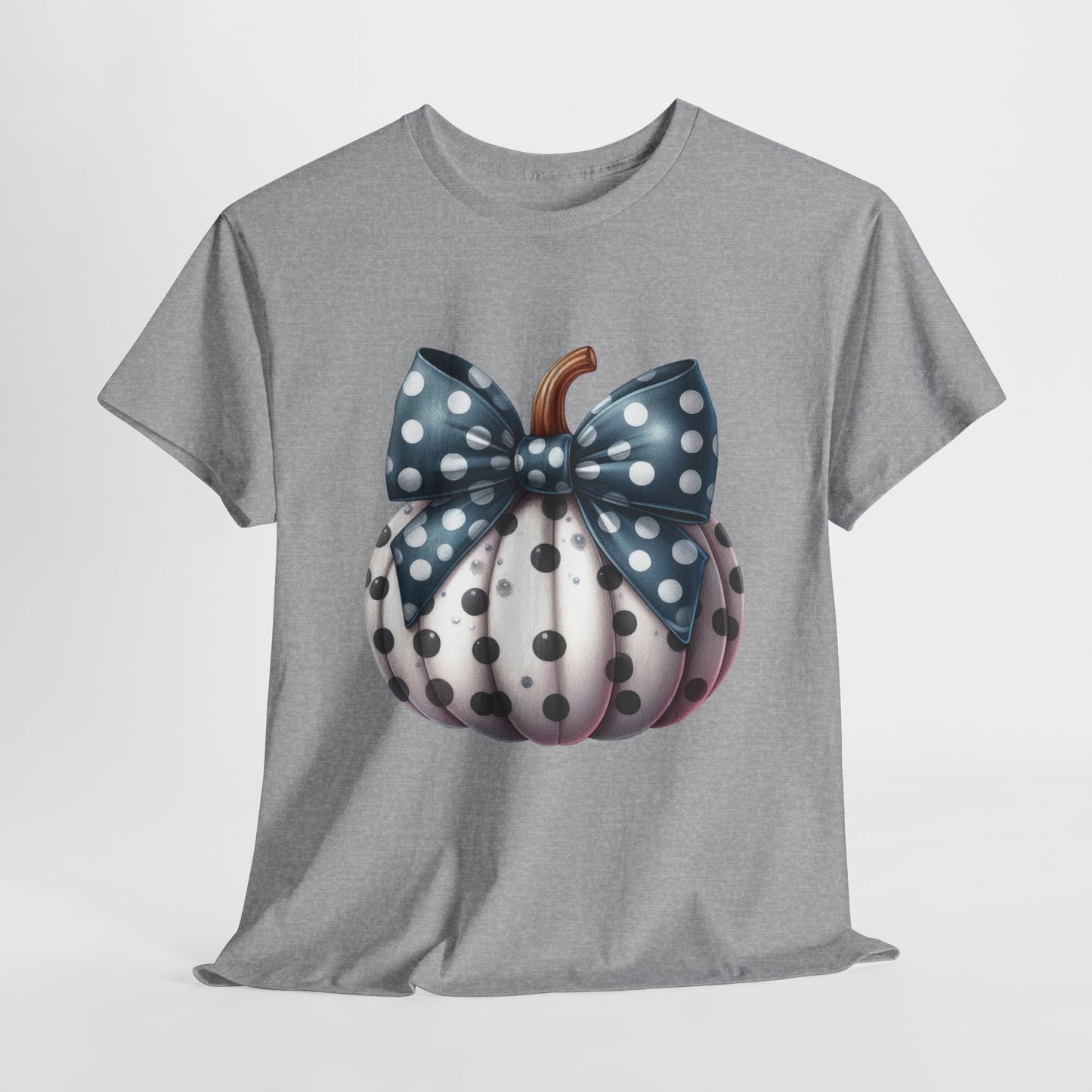 Polka Dot Pumpkin Charm Unisex Heavy Cotton Tee