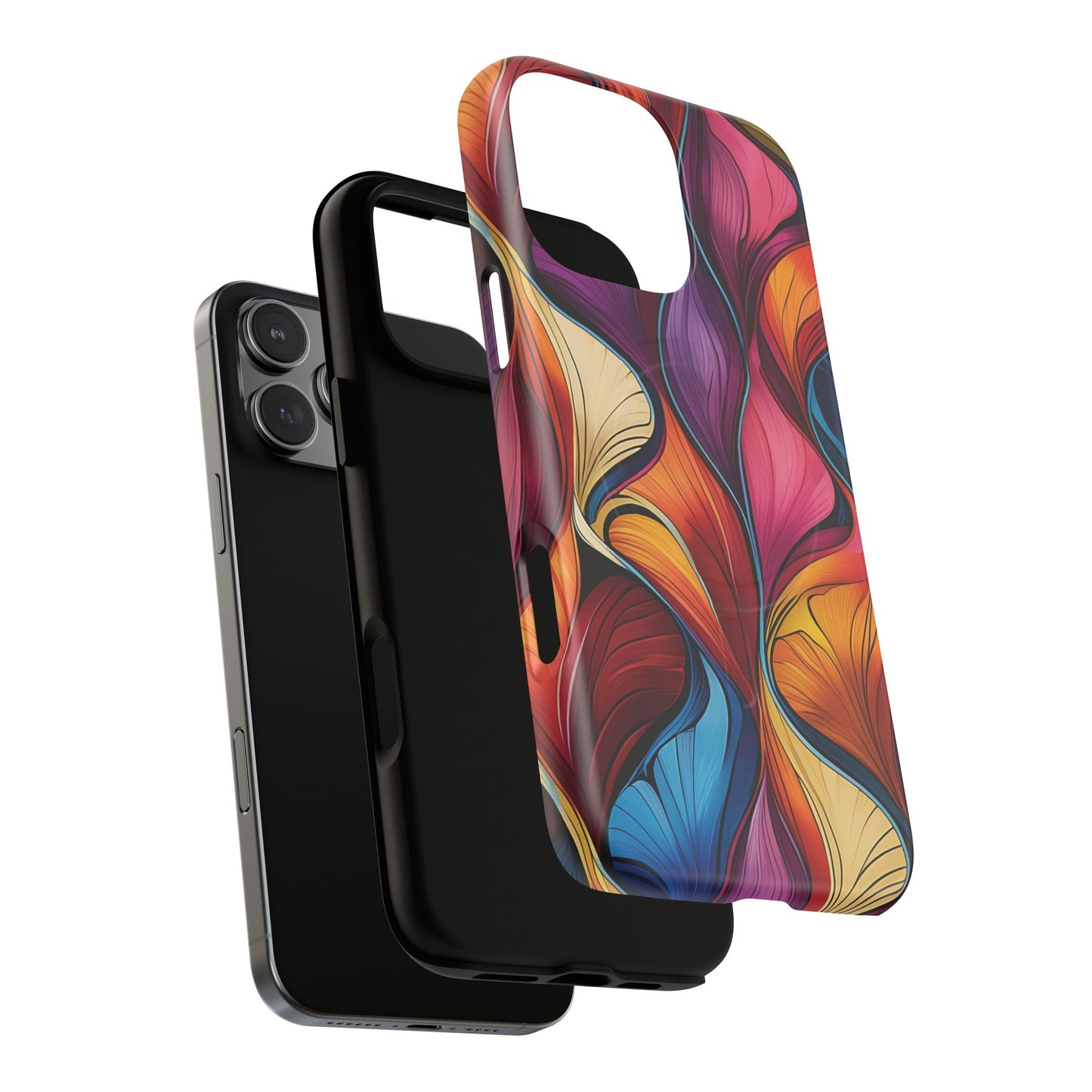 Vibrant Leaf Wave Tough Magnetic Phone Case, Vibrant Smartphone Cover, Unique Protective Case for Gifts, Phone Accessories, Trendy Design