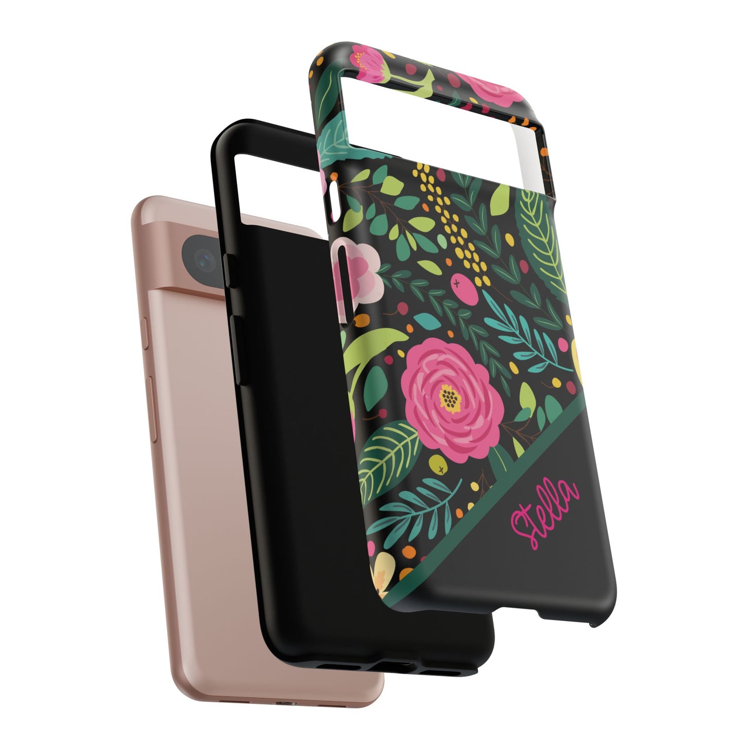 Personalized Floral Fantasy Samsung and Google Pixal Phone Case – Personalized Tough Cases with Colorful Garden Design