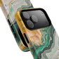 Magnetic iPhone Cases with Green Marble Design, Tough Magnetic Cases, iPhone Accessories, Gift for Her, Trendy iPhone Cover