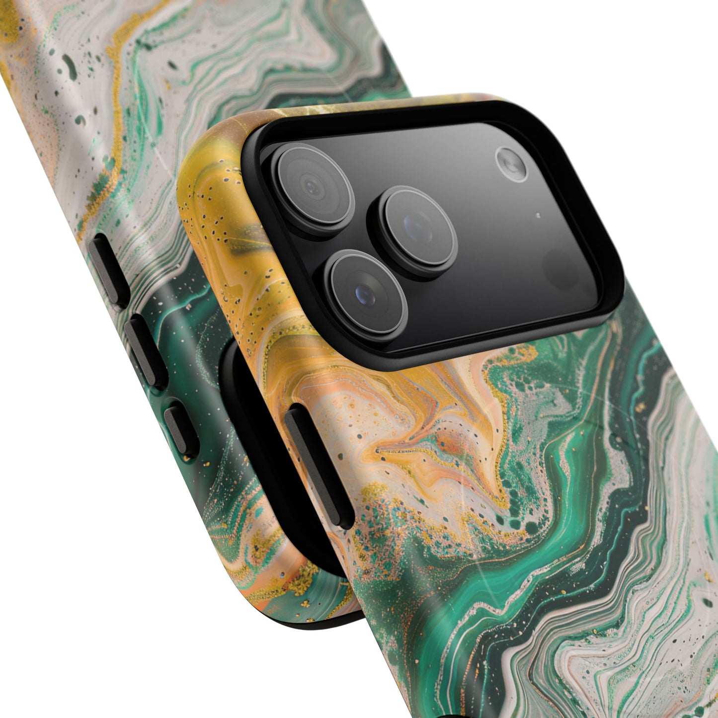 Magnetic iPhone Cases with Green Marble Design, Tough Magnetic Cases, iPhone Accessories, Gift for Her, Trendy iPhone Cover