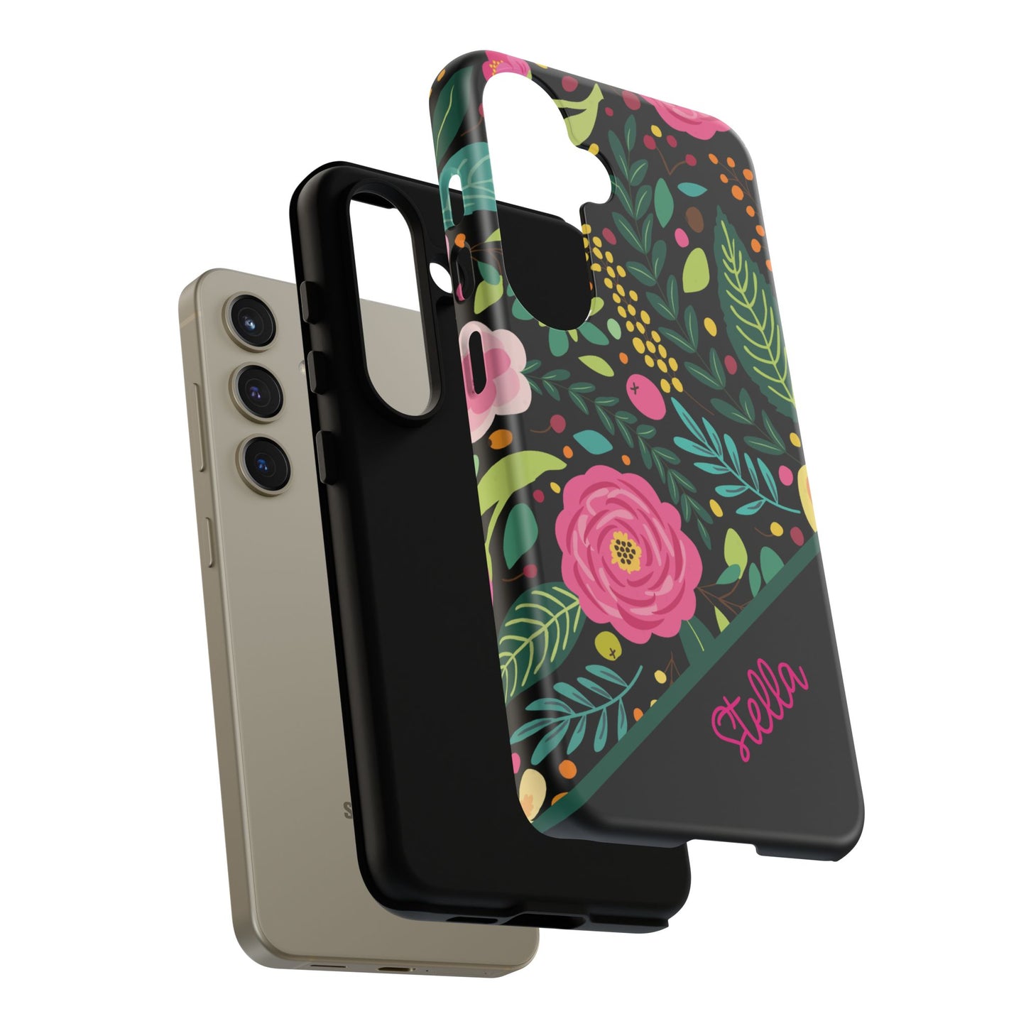 Personalized Floral Fantasy Samsung and Google Pixal Phone Case – Personalized Tough Cases with Colorful Garden Design
