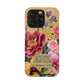 Floral Bible Verse Phone Case with Card Holder — "Let Your Light Shine" (Matthew 5:16)