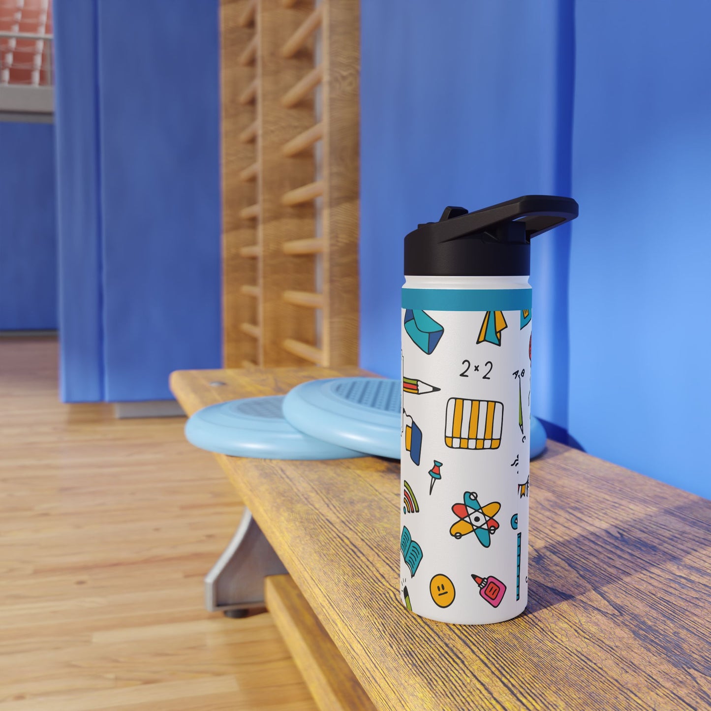 Personalized Classroom Couture Composition Book Inspired Stainless Steel Water Bottle for Kids, School Supplies, Eco-Friendly Drinkware, Back to School, Teacher Gifts