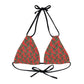 Red Tropical Bliss Strappy Triangle Bikini Top (AOP)- (PY)