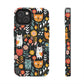 Whimsical Feline Garden iPhone and Samsung Tough Phone Cases