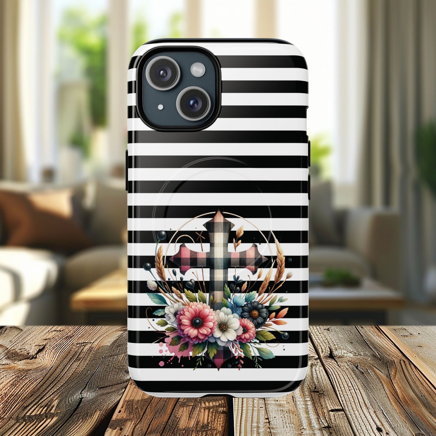 Striped in His Glory iPhone Case, Tough Magnetic Phone Protector, MagSafe iPhone Cover, Durable Case for Everyday Use, Gift for Nature Lovers, Vibrant Design.