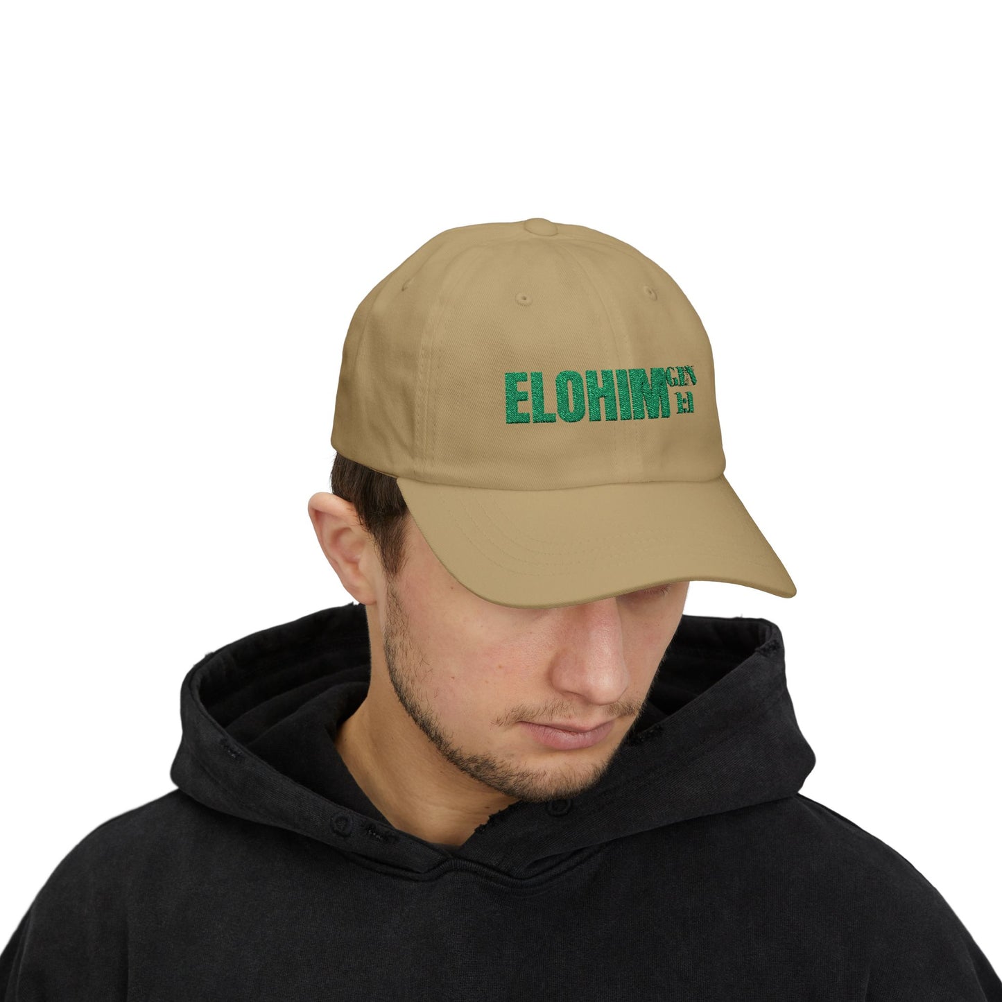 Classic Embroidery Dad Cap with 'ELOHIM, GENESIS 1:1' - Faith-Based Hat, Casual Wear, Gift for Dad, Christian Accessory, Summer Fashion