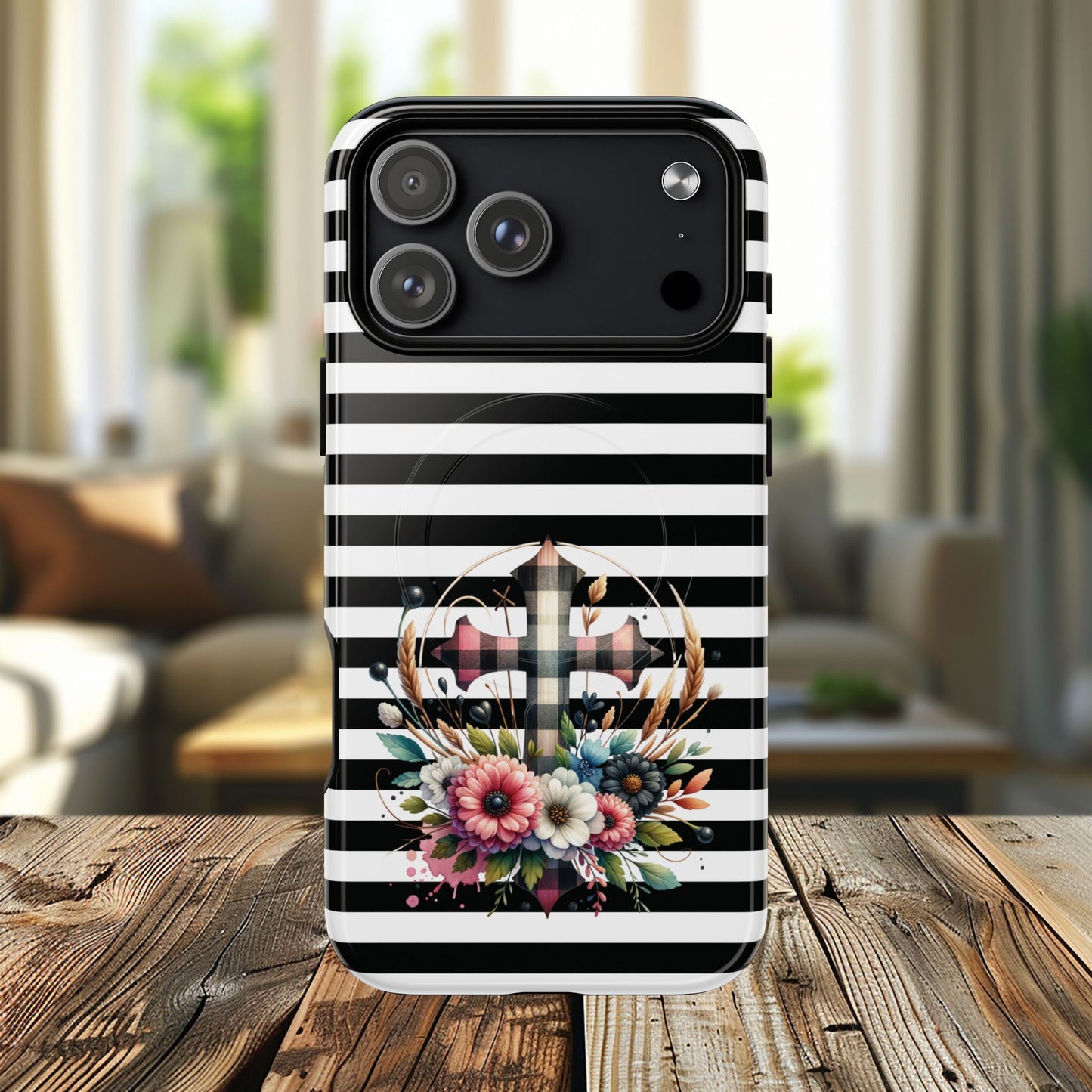 Striped in His Glory iPhone Case, Tough Magnetic Phone Protector, MagSafe iPhone Cover, Durable Case for Everyday Use, Gift for Nature Lovers, Vibrant Design.