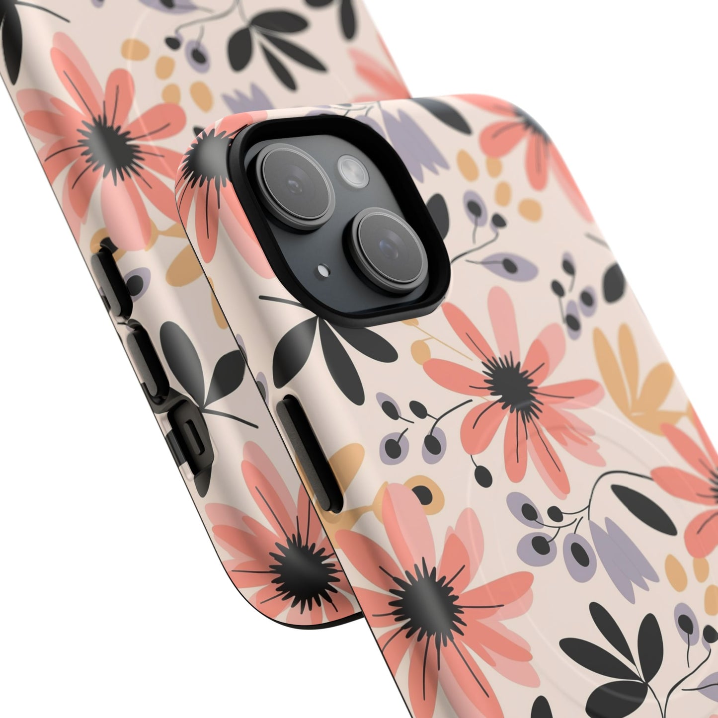 Stylish Soft Petal Noir iPhone Case, Floral iPhone Accessory for Her, Tough iPhone Magnetic Cases, Trendy iPhone Cover, Gift for Friends, Summer Vibes