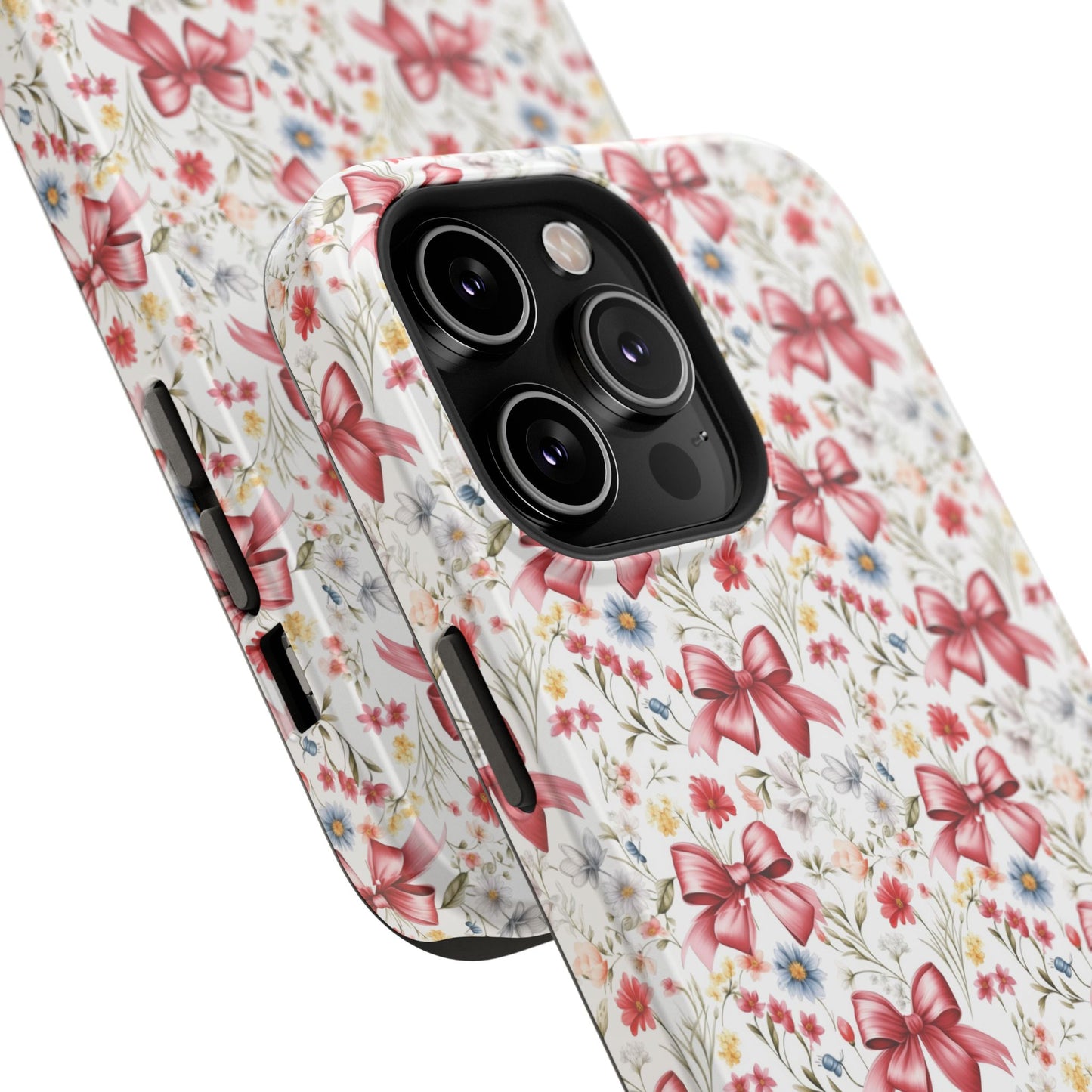 Personalized Rosette Coquette Floral Bow iPhone and Samsung Impact-Resistant Case — Custom Name Case