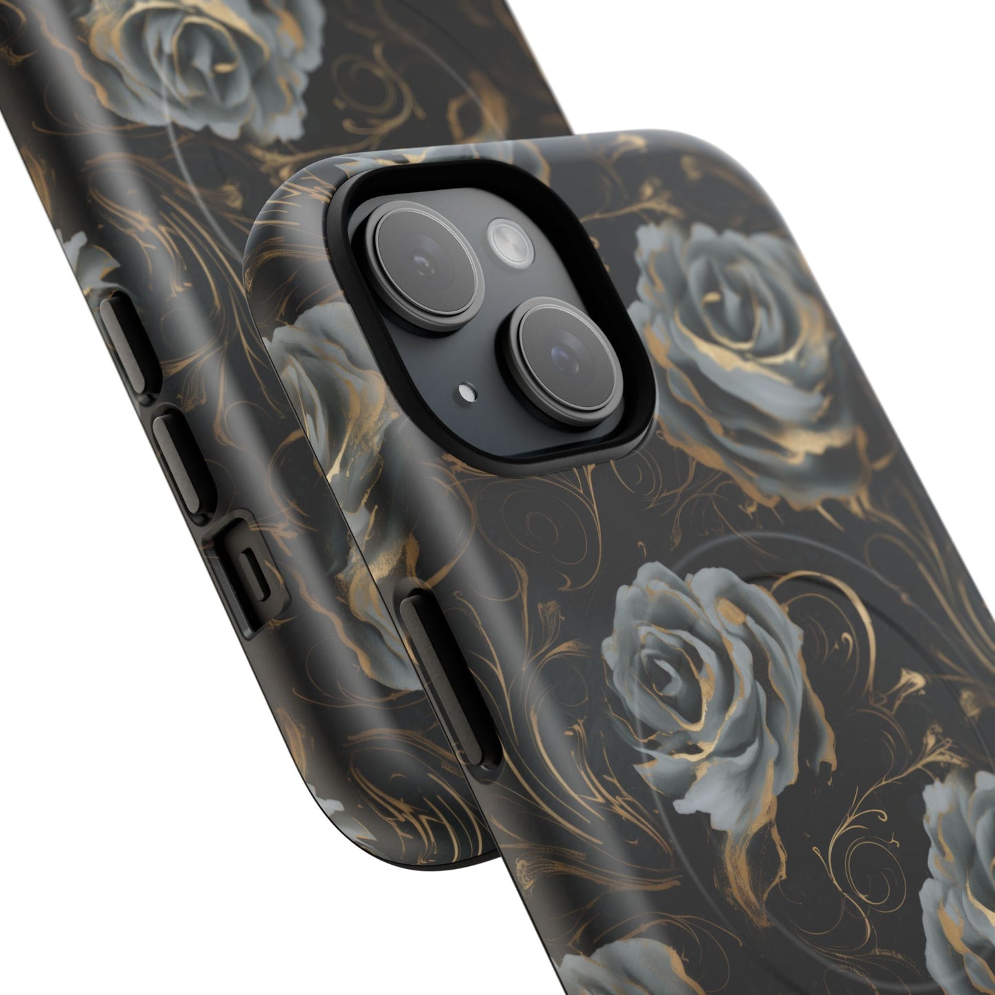 Midnight Bloom Tough iPhone Magnetic Cases,  iPhone 14, iPhone 15, iPhone 16, Pro, Pro Max, Plus MagSafe Case, Protective Tech Accessories, Gift for Her, Floral Design