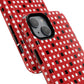 Crimson Gridlock Tough iPhone Magnetic Cases, Durable iPhone Accessories, Gift for Tech Lovers, Modern Design