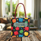 All-Over Apple Print Personalized Tote Bag — Durable Everyday Carry (3 Sizes, 5 Handle Colors)