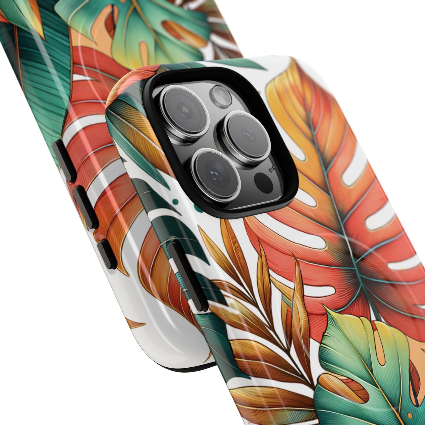 Tropical Monstera Leaf Phone Case - Stylish Tough Magnetic Cases, Floral Protection, Summer Vibe, Gift for Nature Lovers, Trendy Mobile Accessories