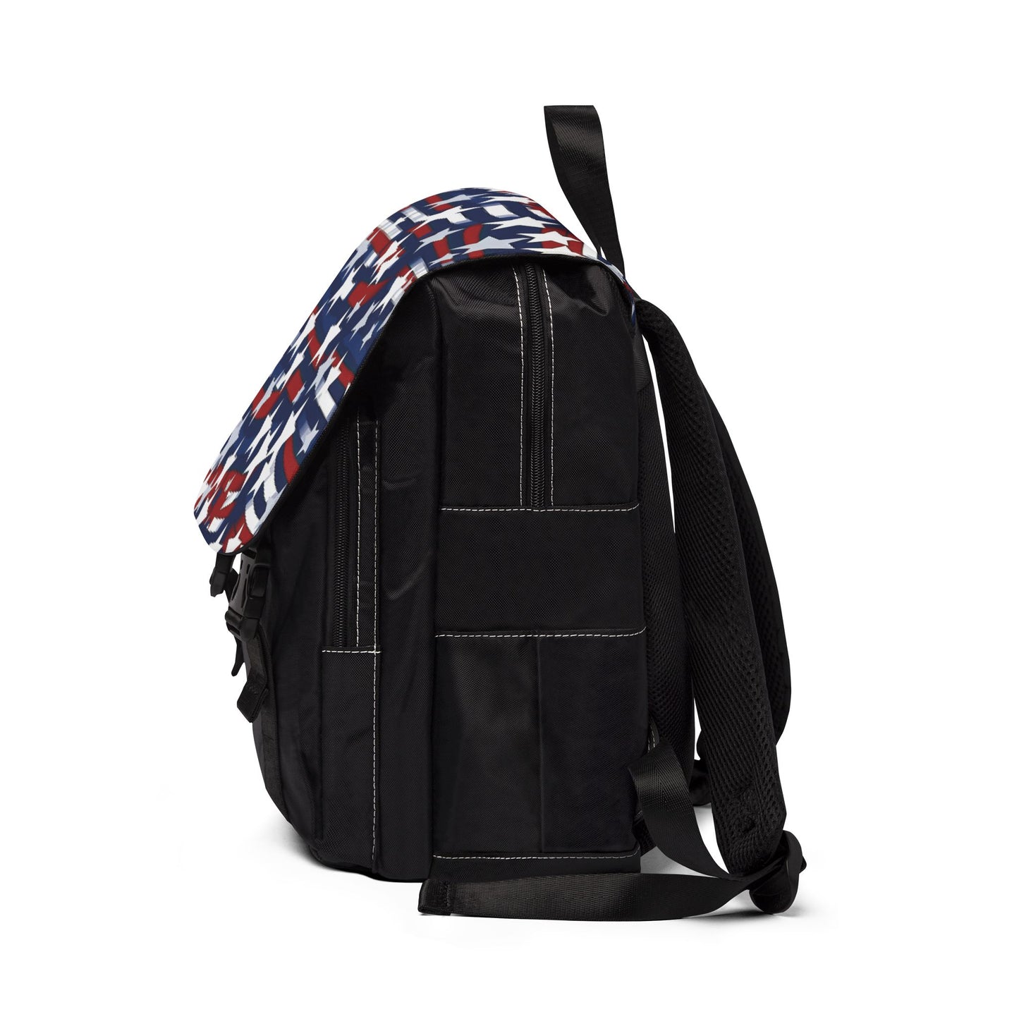 Patriotic Waves Unisex Casual Shoulder Backpack