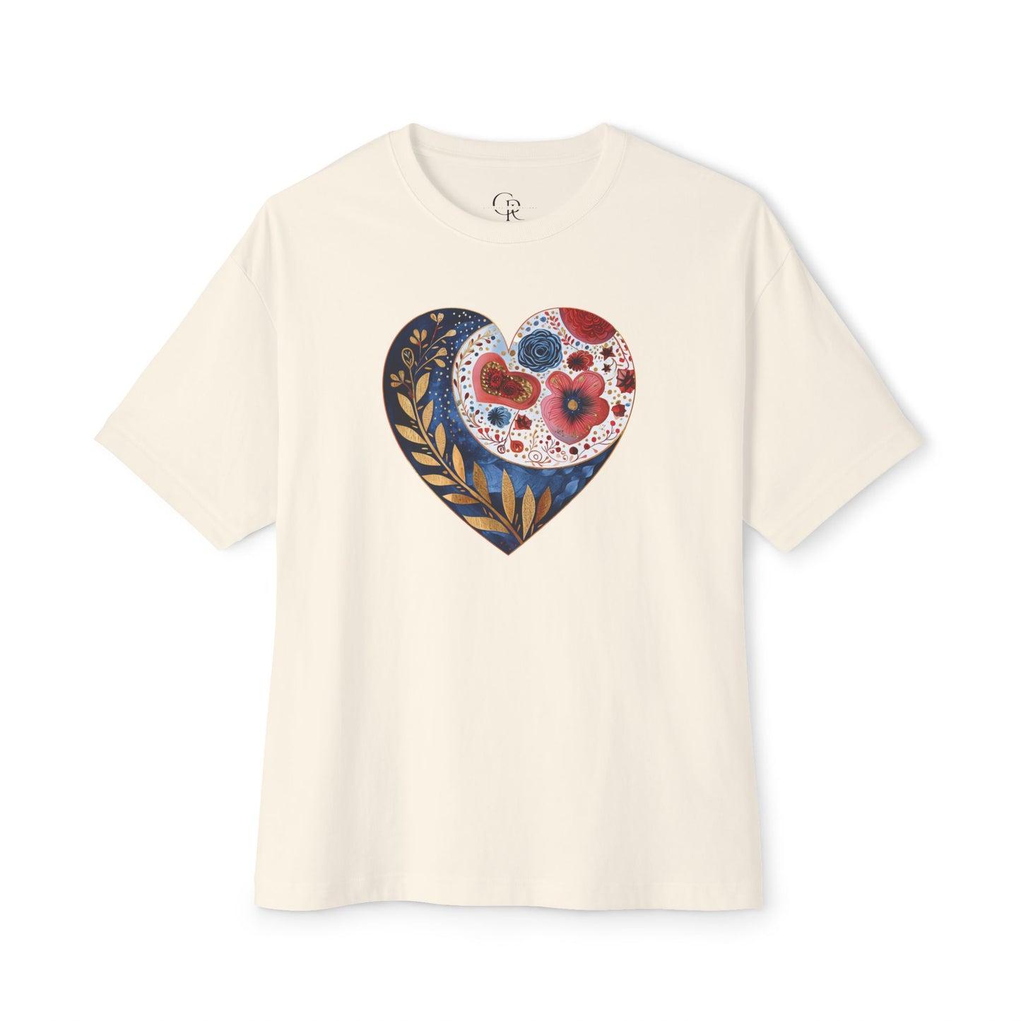 Floral Hearts Unisex Oversized Bella Canvas Boxy Tee