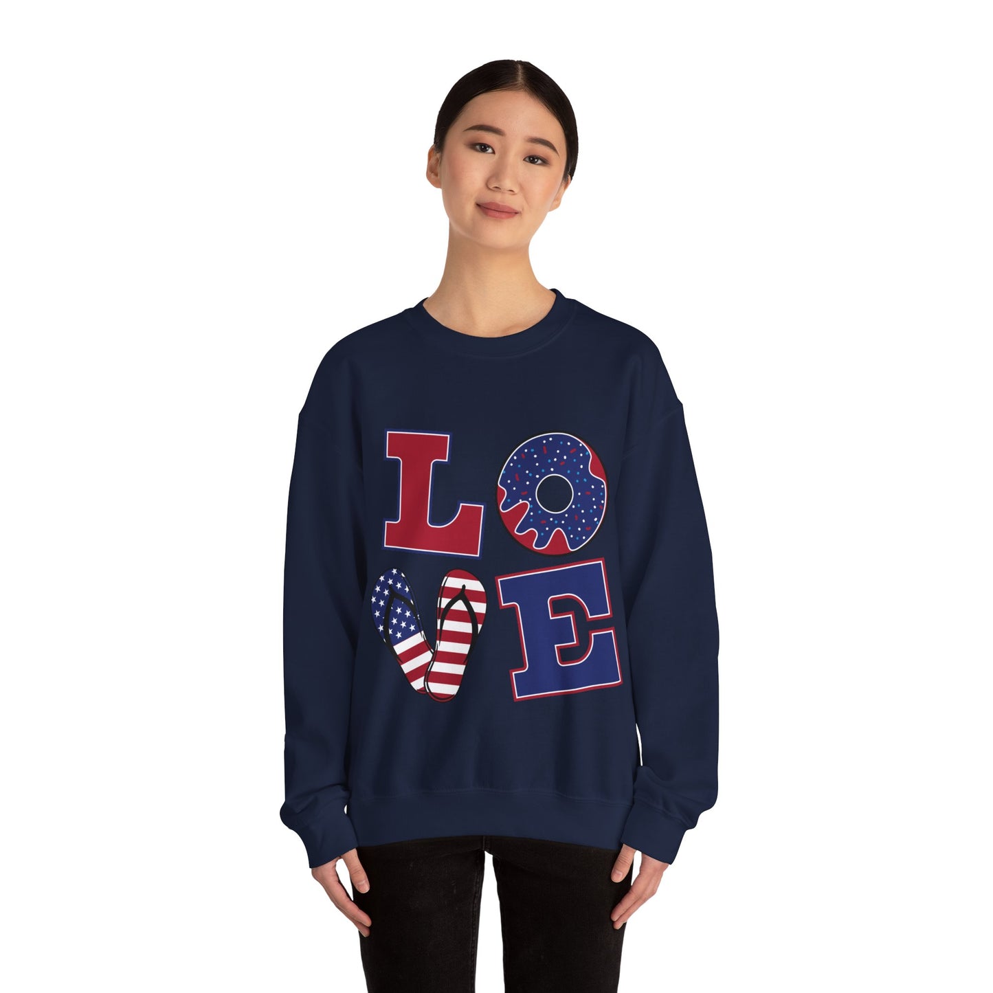 Patriotic LOVE Unisex Heavy Blend™ Crewneck Sweatshirt