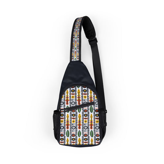 Colorful Heartbeat Harmony Chest Bag with Modern Print - Stylish Sling for Everyday Use, Cross Body Sling Bag, Chest Bag, Crossbody Backpack, Travel Bag