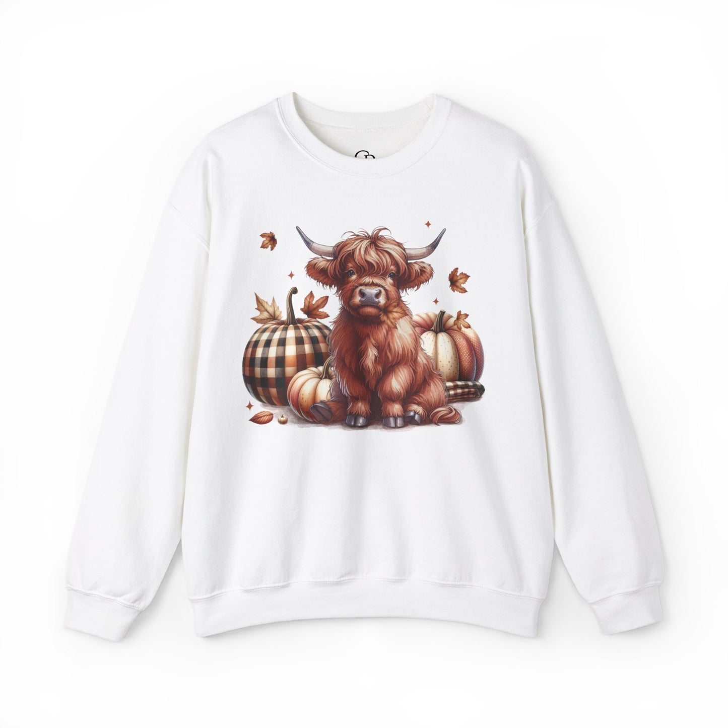 Autumn Highland Cow Charm Unisex Heavy Blend™ Crewneck Sweatshirt