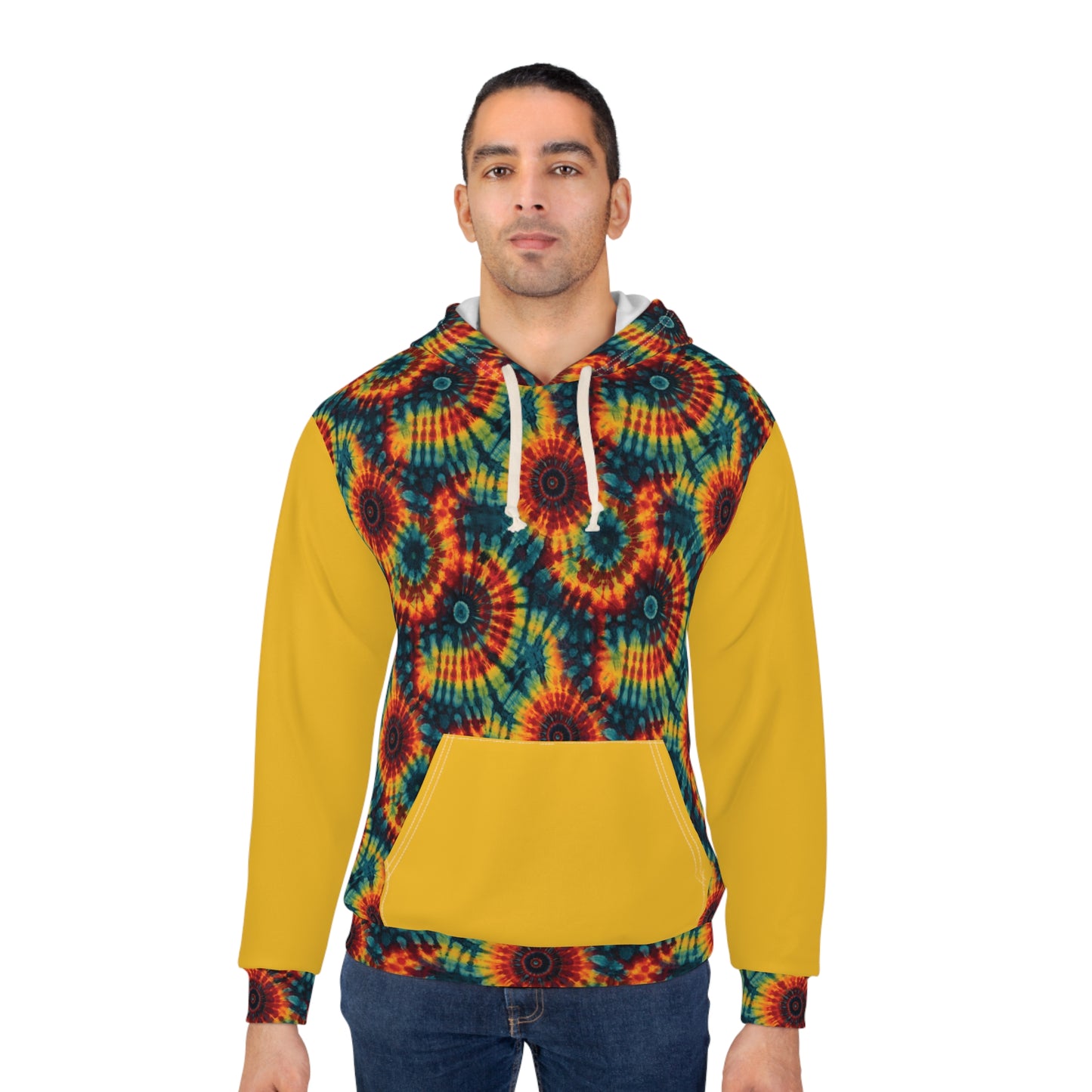 Rainbow Swirl Tie and Dye Unisex Pullover Hoodie (AOP)