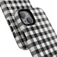 Black and White Gingham Phone Case, Tough Magnetic Cases, Stylish Phone Cover, Gift for Her, Trendy Phone Accessory, Checkered Print