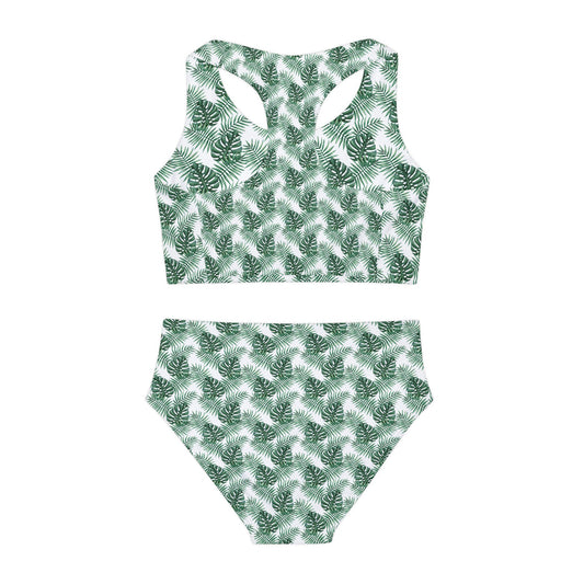 White Tropical Bliss Girls Two Piece Swimsuit (AOP)- (PY)