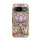 Personalized Lotus Floral Stained Glass Effect Tough Phone Case