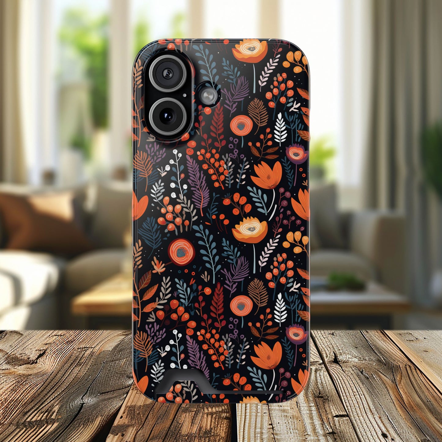 Autumn Bloom Samsung and iPhone Case With Card Holder