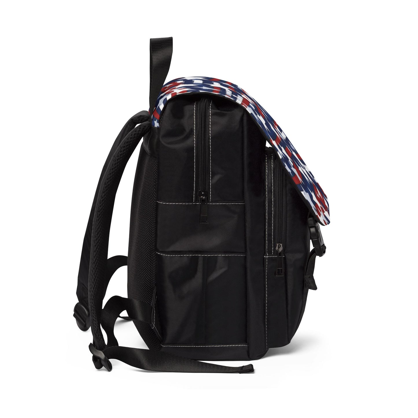 Patriotic Waves Unisex Casual Shoulder Backpack