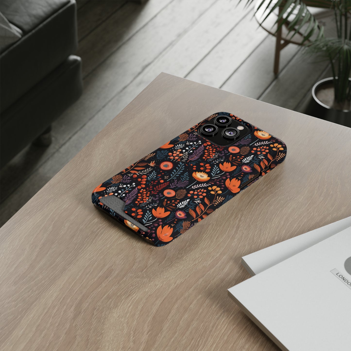 Autumn Bloom Samsung and iPhone Case With Card Holder