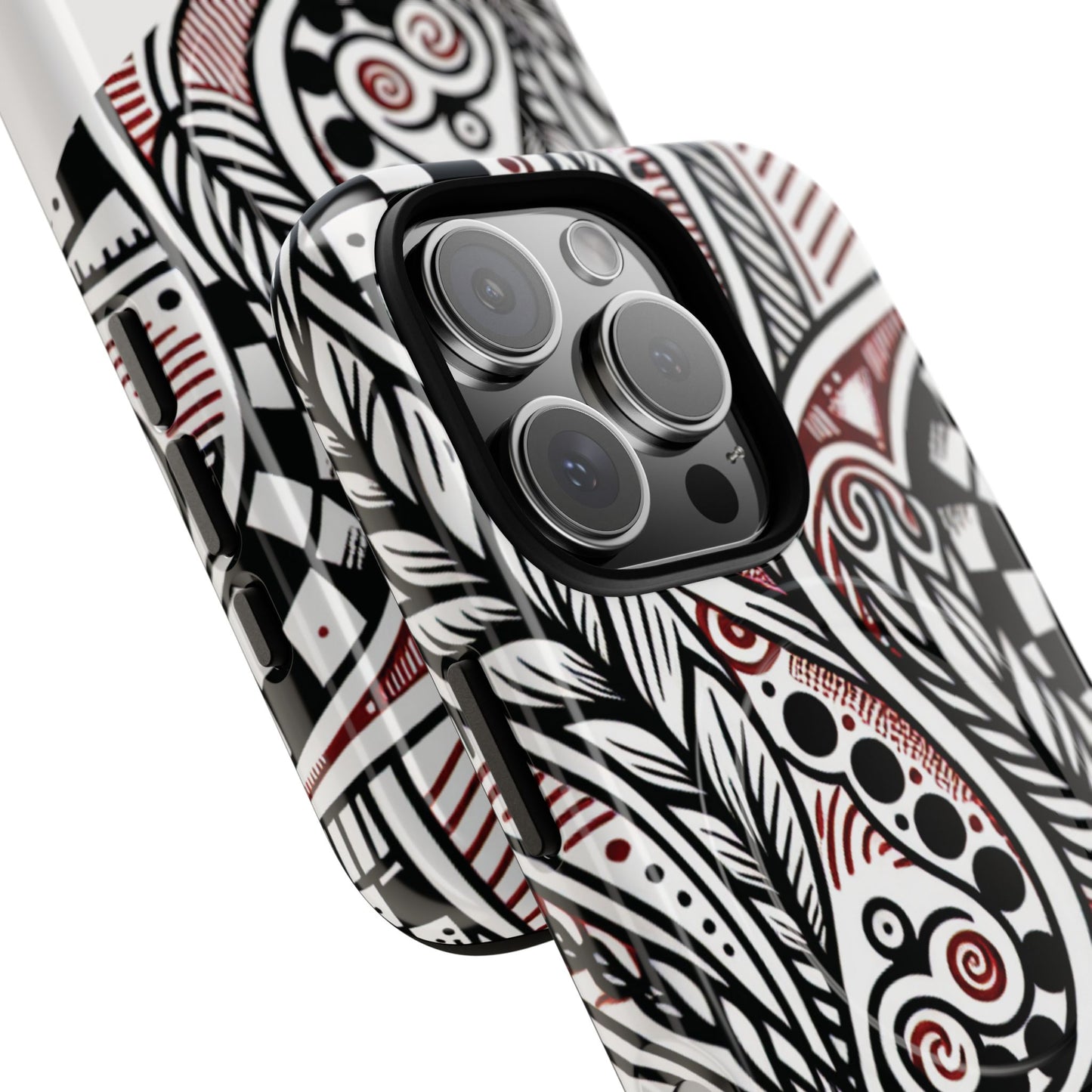 InkWhirl Fusion Stylish Tough Magnetic iPhone Case,  Unique Design, Gift for Him/Her, Trendy Accessory, Artist Collaboration, Durable Protection,Magsafe iPhone case