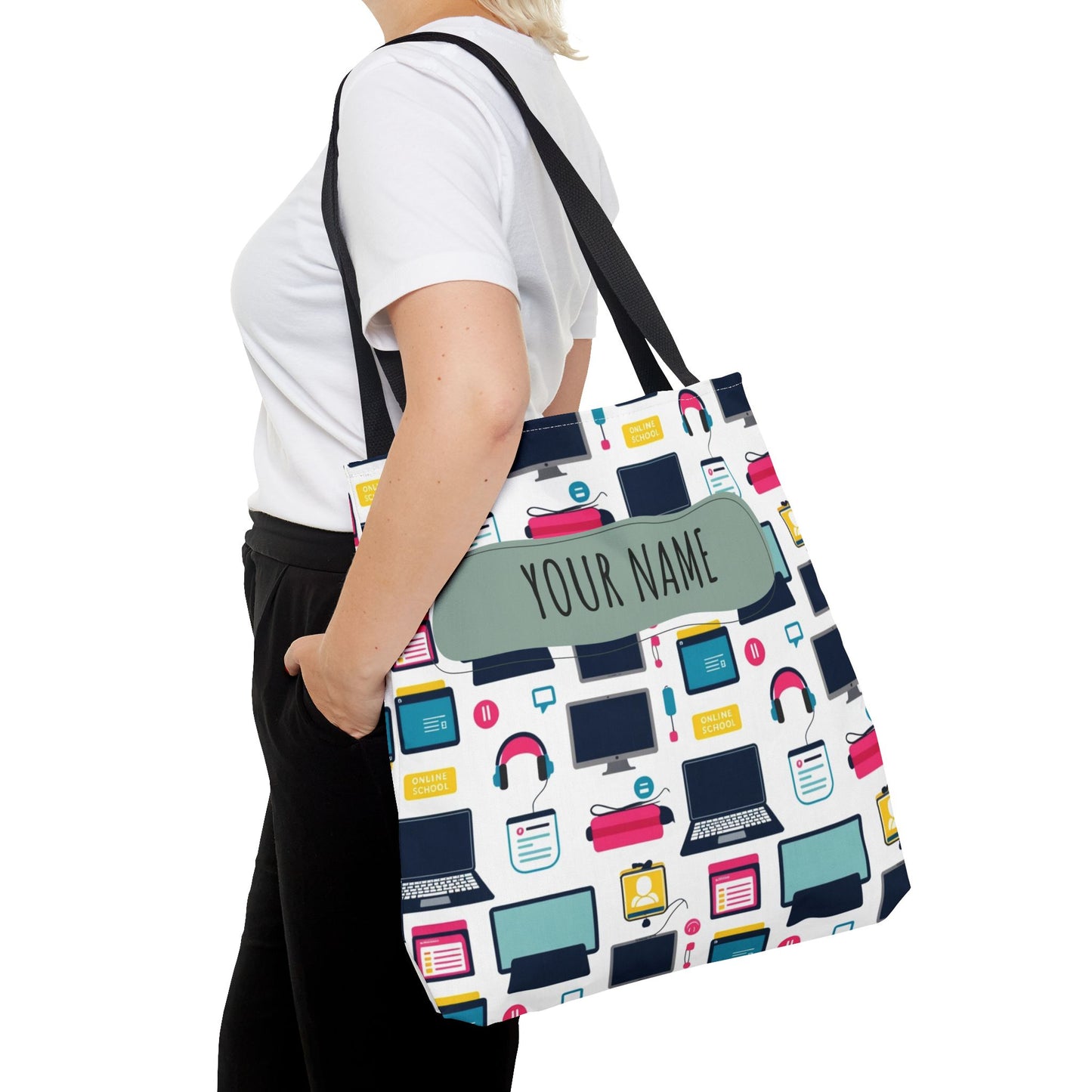 Techie Tote Bag - Stylish Personalized Tote for Students, Gift for Tech Lovers, Eco-Friendly Shopping Bag, Back to School.