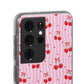 Personalized Cherry Blossom Dreams Flexi Case — Pink Retro Cherry iPhone® 7/8, 11, 12, 13, 14, 15, 16, 17, X/XS, SE, XR, Mini, Pro, Pro Max, Plus Cases.