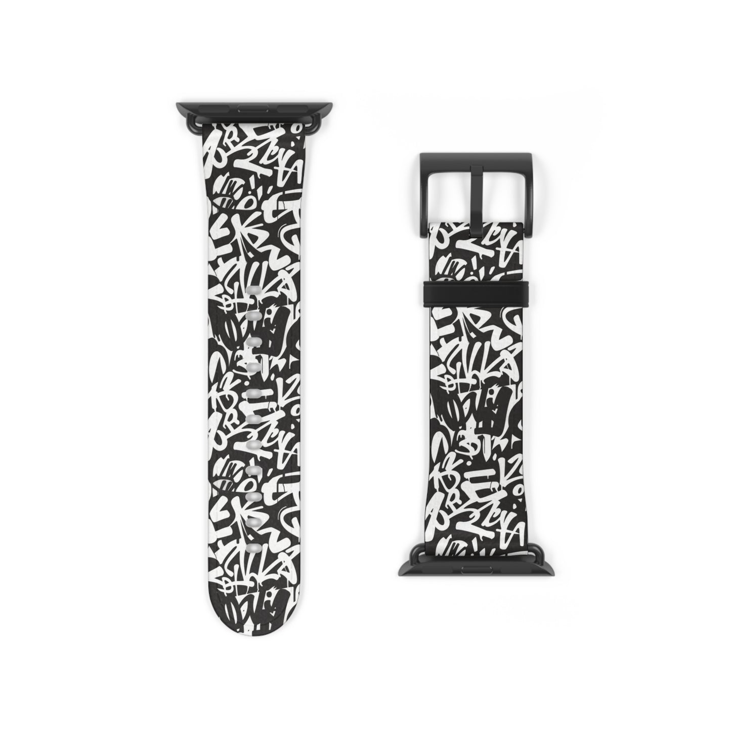 Urban Graffiti Print Watch Band - Trendy Accessory for Everyday Use,
