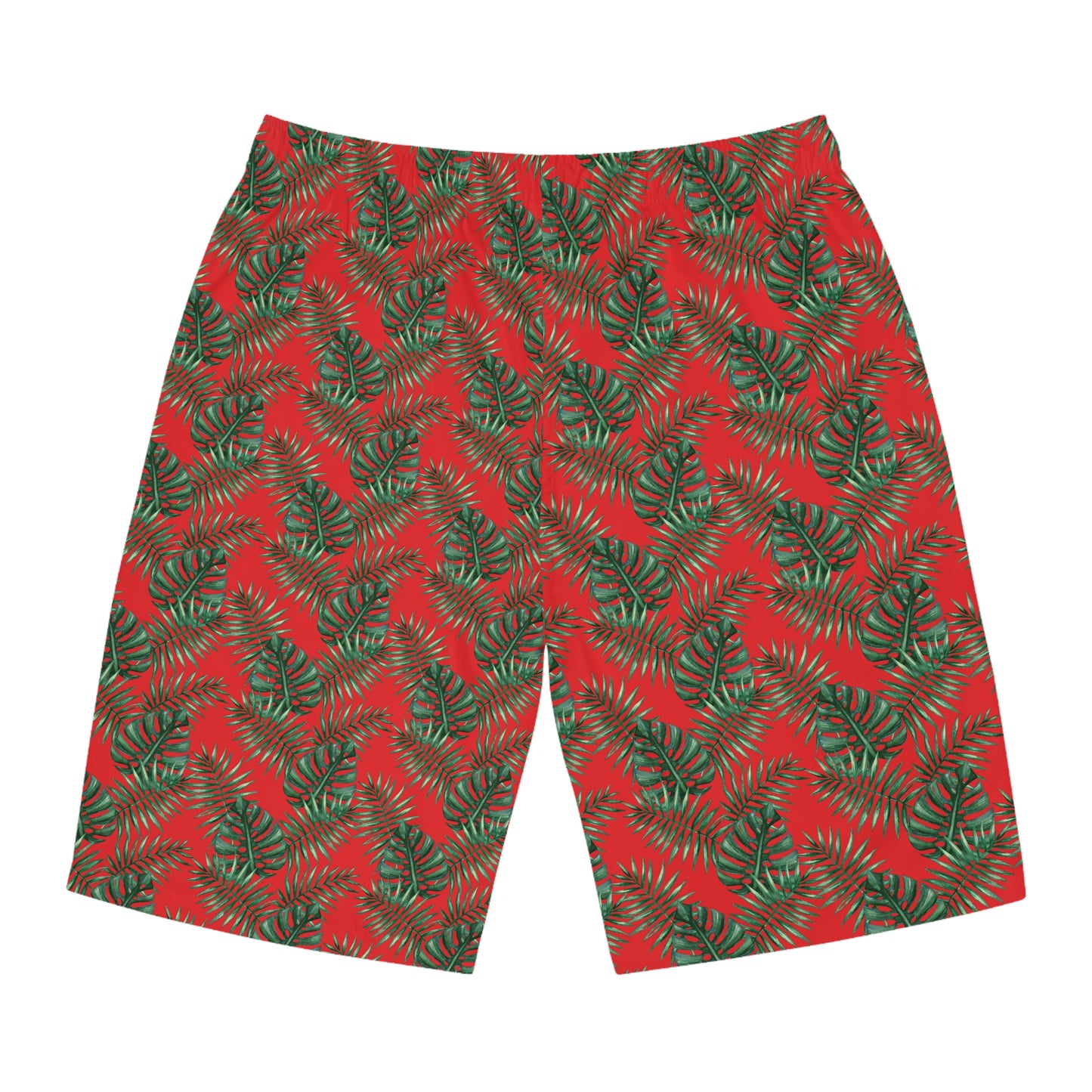 Red Tropical Bliss Men's Board Shorts (AOP)- (PY)