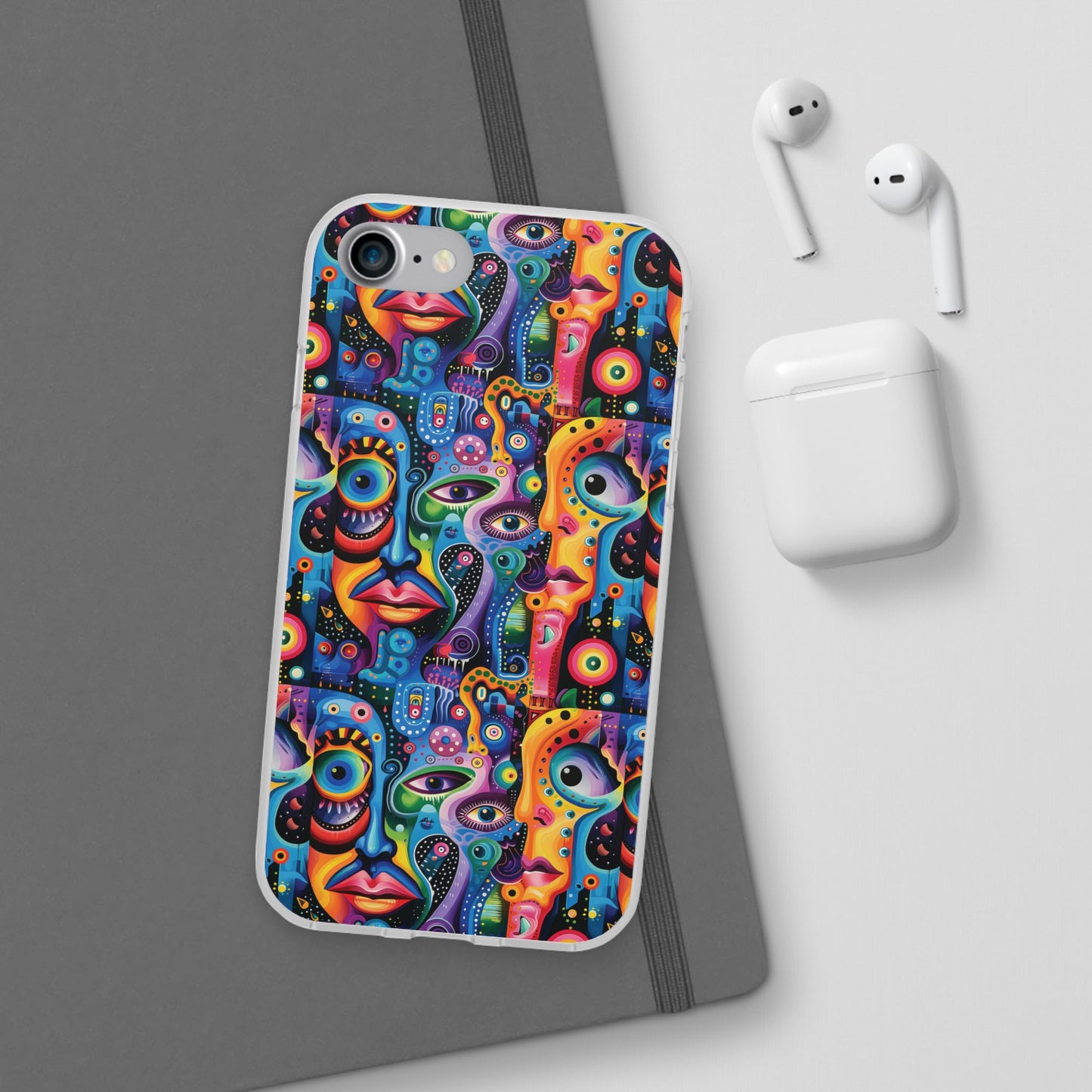 Psychedelic Visions Flexi iPhone and Samsung Case - Colorful Abstract Design.