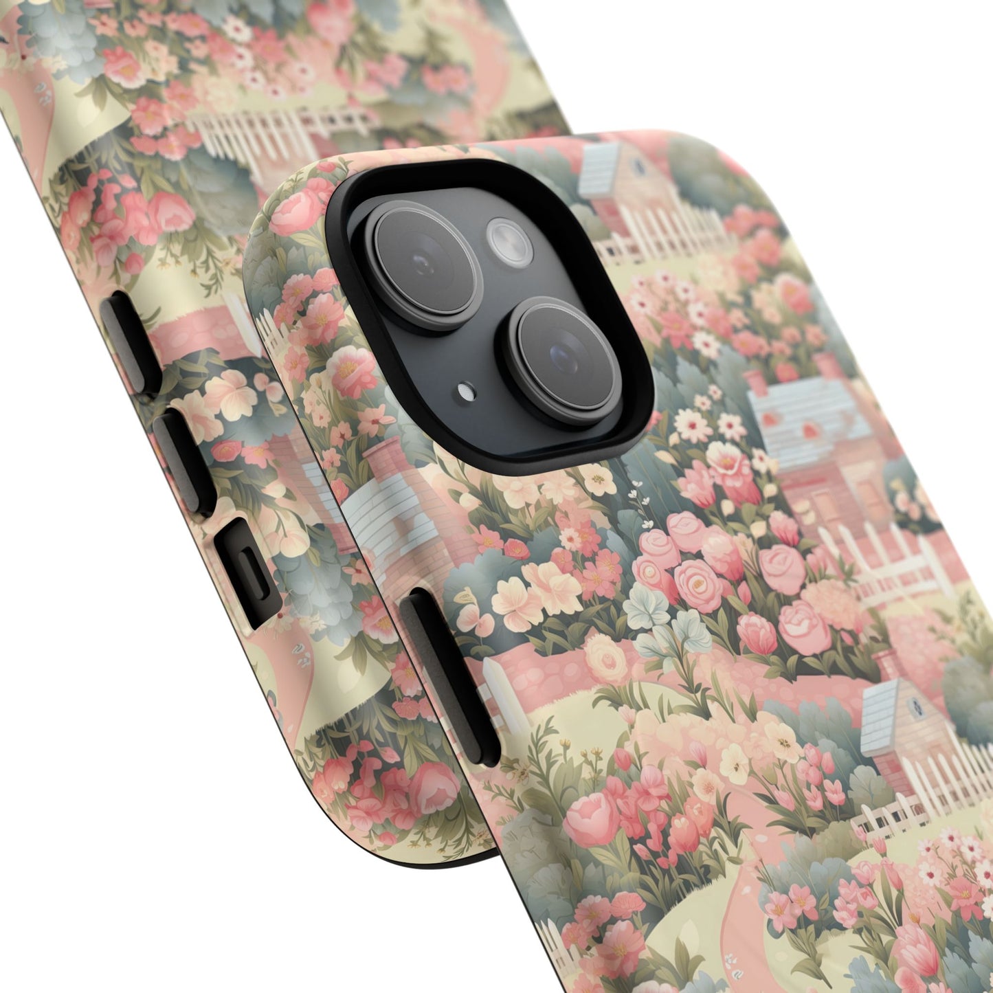 Pastel Garden Haven Tough iPhone Magnetic Case, Durable Protection, Flower Design, Gift for Her, Birthday, ,Phone Accessory, Spring Decor