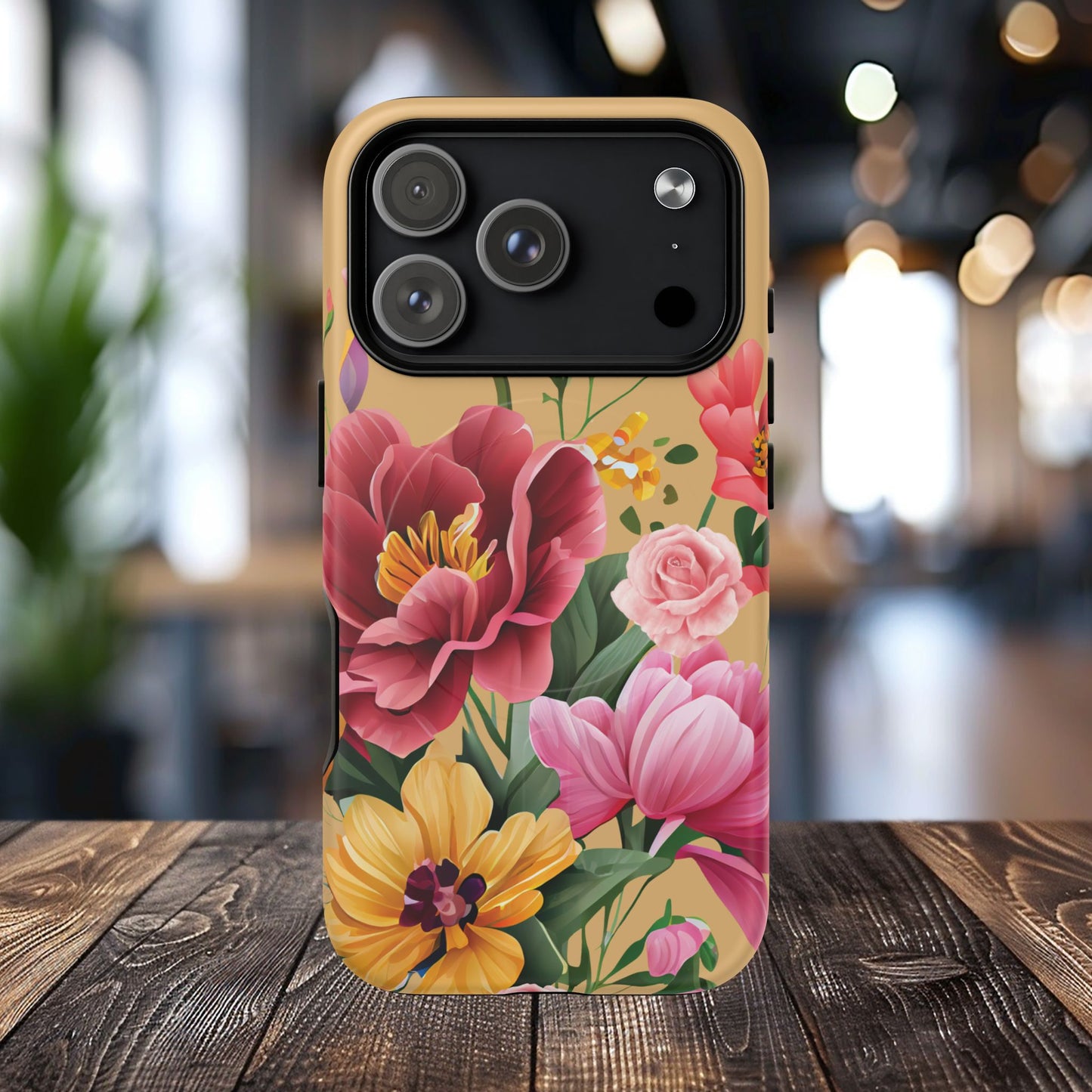 Sunset Botanica Tough iPhone Magnetic Case, Gifts for Her, MagSafe® iPhone® Tough Case, iPhone 13, 14, iPhone 15, iPhone 16, 17, Pro, Pro Max, Plus.